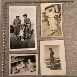 Vintage black and white photo's, 1940's photographs‎ set of 4
